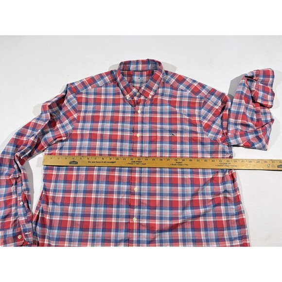 Vineyard Vines Shirt Mens Red On The Go OTG Nylon Button LS Performance Sz 2XL - Picture 5 of 11